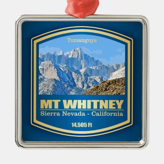 Mount Whitney (PF) Metalen Ornament (Voorkant)
