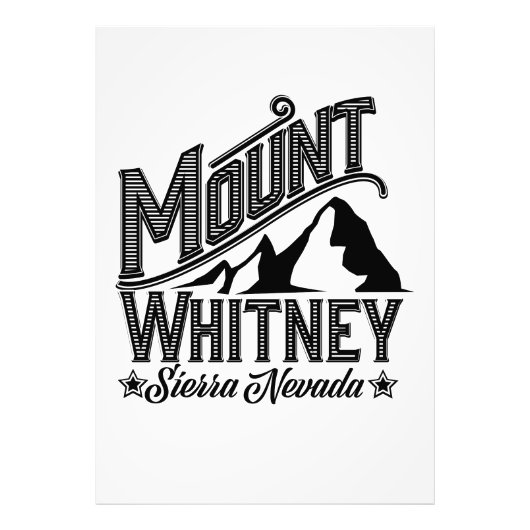 Mount Whitney Sierra Nevada Reisposter Foto Afdruk (Voorkant)