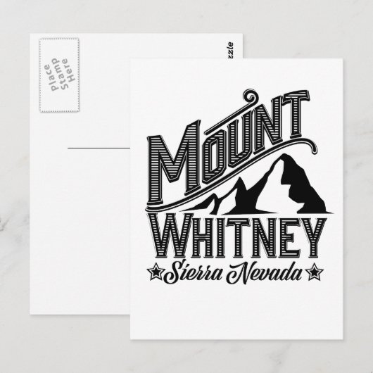 Mount Whitney Sierra Nevada Travel poster Briefkaart (Voorkant / Achterkant)