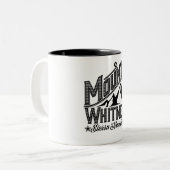 Mount Whitney Sierra Nevada Travel poster Tweekleurige Koffiemok (Voorkant links)