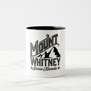 Mount Whitney Sierra Nevada Travel poster Tweekleurige Koffiemok