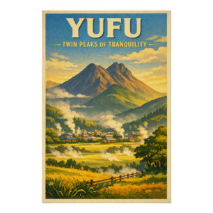 Mount Yufu (Yufudake), Japan, in een klassieke Perfect Poster