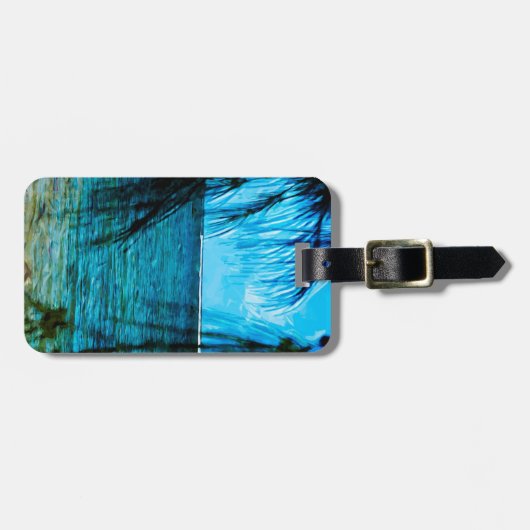 Mountain Across Hanalei Bay Kauai Abstract Bagagelabel (Voorkant horizontaal)