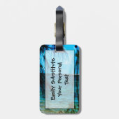 Mountain Across Hanalei Bay Kauai Abstract Bagagelabel (Achterkant verticaal)