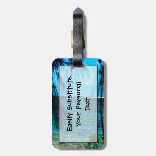 Mountain Across Hanalei Bay Kauai Abstract Bagagelabel (Achterkant verticaal)