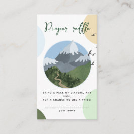Mountain Adventure Baby Shower Diaper Raffle Informatiekaartje