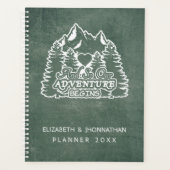 Mountain Adventure Begint Groene Chalkboard bruilo Planner (Voorkant)