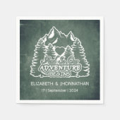 Mountain Adventure Begint Groene Chalkboard bruilo Servet (Voorkant)