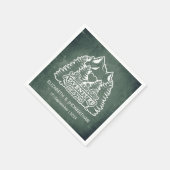 Mountain Adventure Begint Groene Chalkboard bruilo Servet (Hoek)