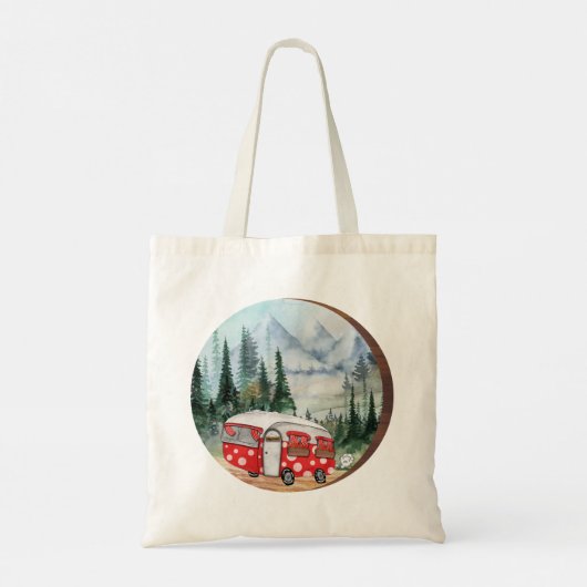 Mountain Adventure Camper Illustratie Tote Bag (Achterkant)