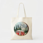 Mountain Adventure Camper Illustratie Tote Bag (Voorkant)