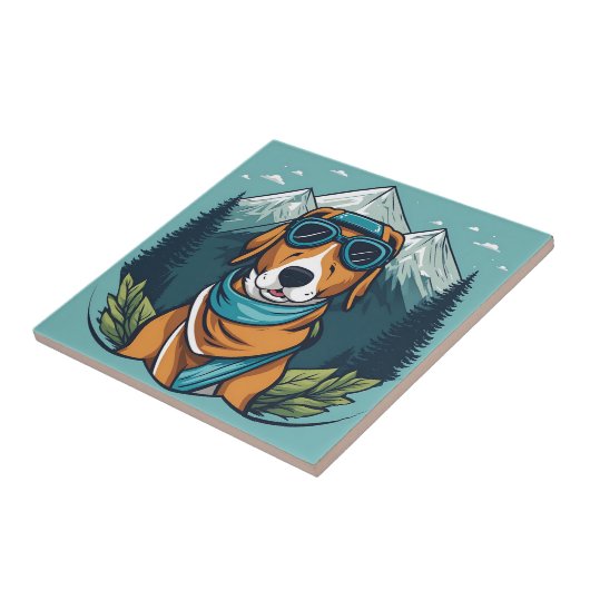 Mountain Adventure Dog Tegeltje (Zijkant)