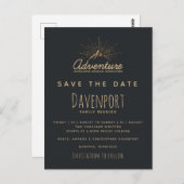 Mountain Adventure Family Reunion Save the Date Briefkaart (Voorkant / Achterkant)