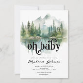 Mountain Adventure Forest Greenery Baby shower Kaart (Voorkant)