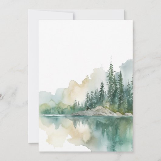 Mountain Adventure Forest Greenery Baby shower Kaart (Achterkant)