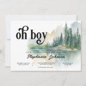 Mountain Adventure Forest Greenery Boy Baby shower Kaart (Voorkant)