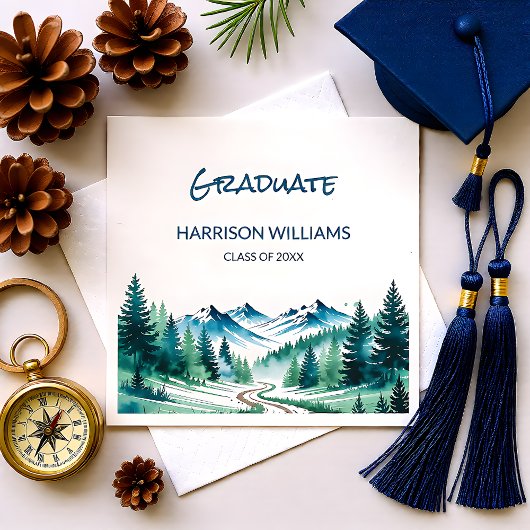 Mountain Adventure Grad Party Decor Servet