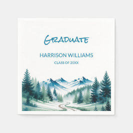 Mountain Adventure Grad Party Decor Servet