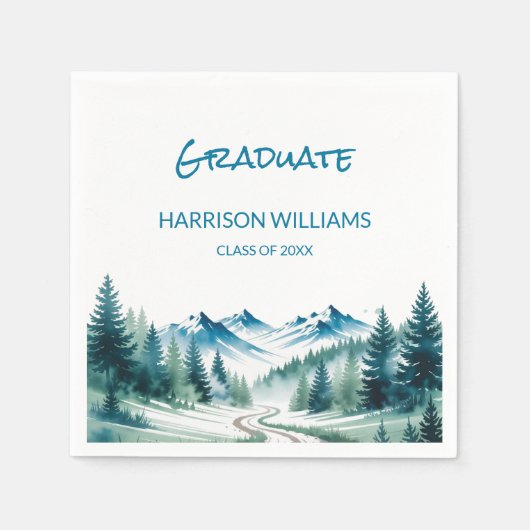 Mountain Adventure Grad Party Decor Servet (Voorkant)