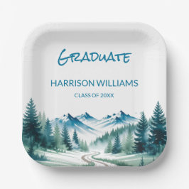 Mountain Adventure Grad Party Look Papieren Bordje
