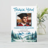 Mountain Adventure Graduation  Bedankkaart (Staand voorkant)