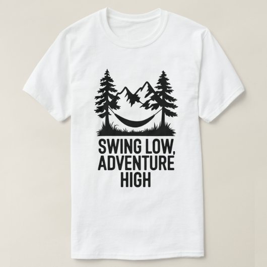Mountain Adventure Hammock Outdoors Natuur Quote T-shirt (Design voorkant)