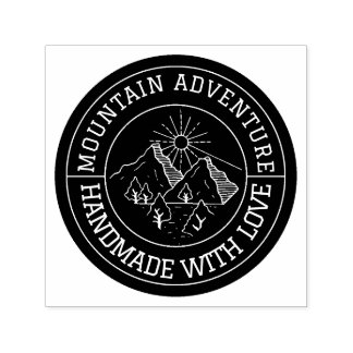 Mountain Adventure | Handmade with Love Custom Zelfinktende Stempel
