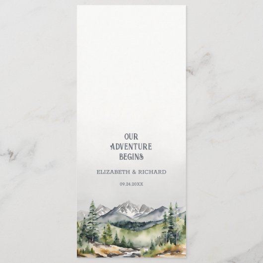 Mountain Adventure Herfst Herfst Winter Wedding Menu (Achterkant)