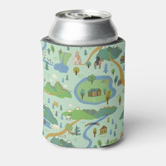 Mountain Adventure: het patroon van de ontdekkings Blikjeskoeler (Blikje Achterkant)