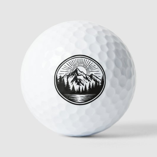 Mountain Adventure Logo | Camping Badge | Outdoor Golfballen (Voorkant)