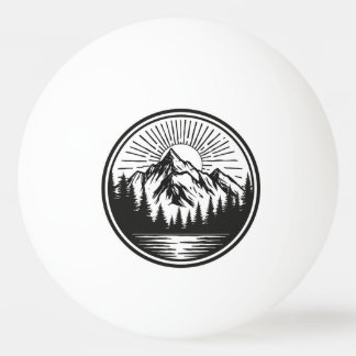 Mountain Adventure Logo | Camping Badge | Outdoor Pingpongbal