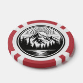 Mountain Adventure Logo | Camping Badge | Outdoor Poker Chips (Enkel)