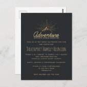 Mountain Adventure Rustic Family Reunion Invite Briefkaart (Voorkant / Achterkant)