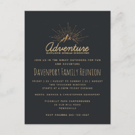 Mountain Adventure Rustic Family Reunion Invite Briefkaart