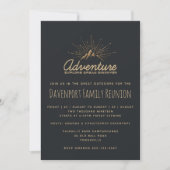 Mountain Adventure Rustic Family Reunion Invite Kaart (Voorkant)