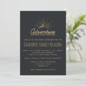 Mountain Adventure Rustic Family Reunion Invite Kaart (Staand voorkant)