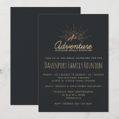 Mountain Adventure Rustic Family Reunion Invite Kaart (Voorkant / Achterkant)