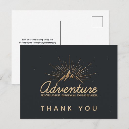 Mountain Adventure Rustic Hartelijk dank Briefkaart (Voorkant / Achterkant)