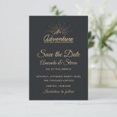 Mountain Adventure Rustic Save The Date (Staand voorkant)