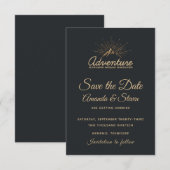Mountain Adventure Rustic Save The Date (Voorkant / Achterkant)