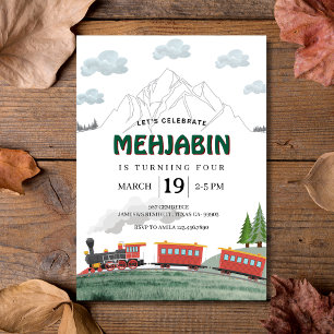 Mountain Adventure Stoomtrein Verjaardag Kaart