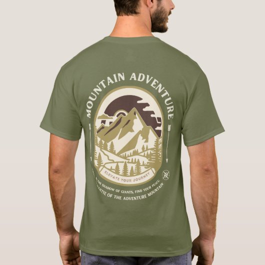Mountain Adventure T-Shirt – Retro Outdoor Hiking  (Achterkant)