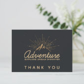 Mountain Adventure Typografie Dank u Bedankkaart (Staand voorkant)