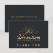 Mountain Adventure Typografie Dank u Bedankkaart (Voorkant / Achterkant)