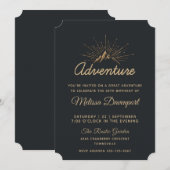 Mountain Adventure Typografie Party Kaart (Voorkant / Achterkant)
