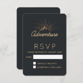 Mountain Adventure Typografie RSVP Kaartje (Voorkant / Achterkant)