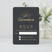 Mountain Adventure Typografie RSVP Kaartje (Staand voorkant)