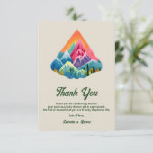 Mountain Adventure wacht op Baby shower Bedankkaart (Staand voorkant)