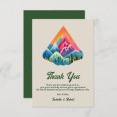 Mountain Adventure wacht op Baby shower Bedankkaart (Voorkant / Achterkant)