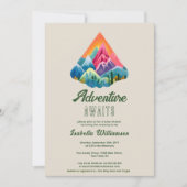 Mountain Adventure wacht op Baby shower Kaart (Voorkant)